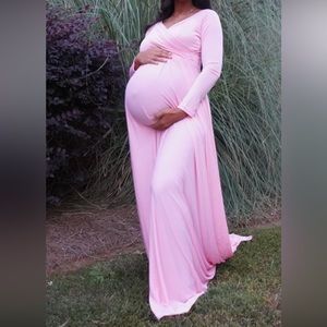 Beautiful pink maternity dress